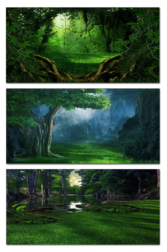 绿色森林背景展板图片-绿色森林背景展板设计素材-绿色森林背景展板
