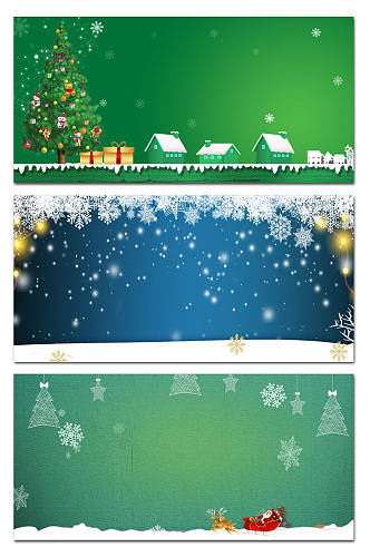 绿色圣诞展板背景素材