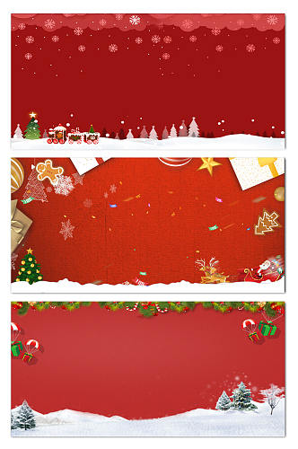 红色圣诞展板背景素材