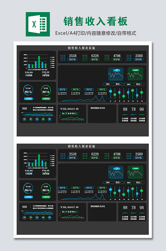 可视化图表销售收入看板