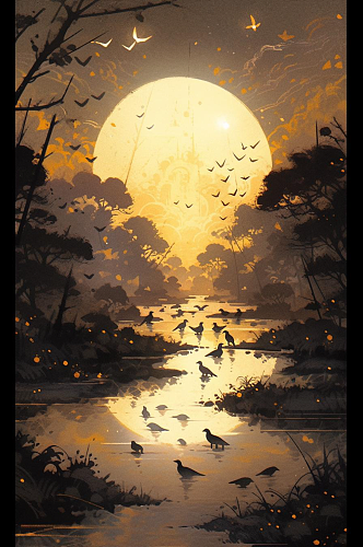 数字艺术唯美浪漫秋季风景图片