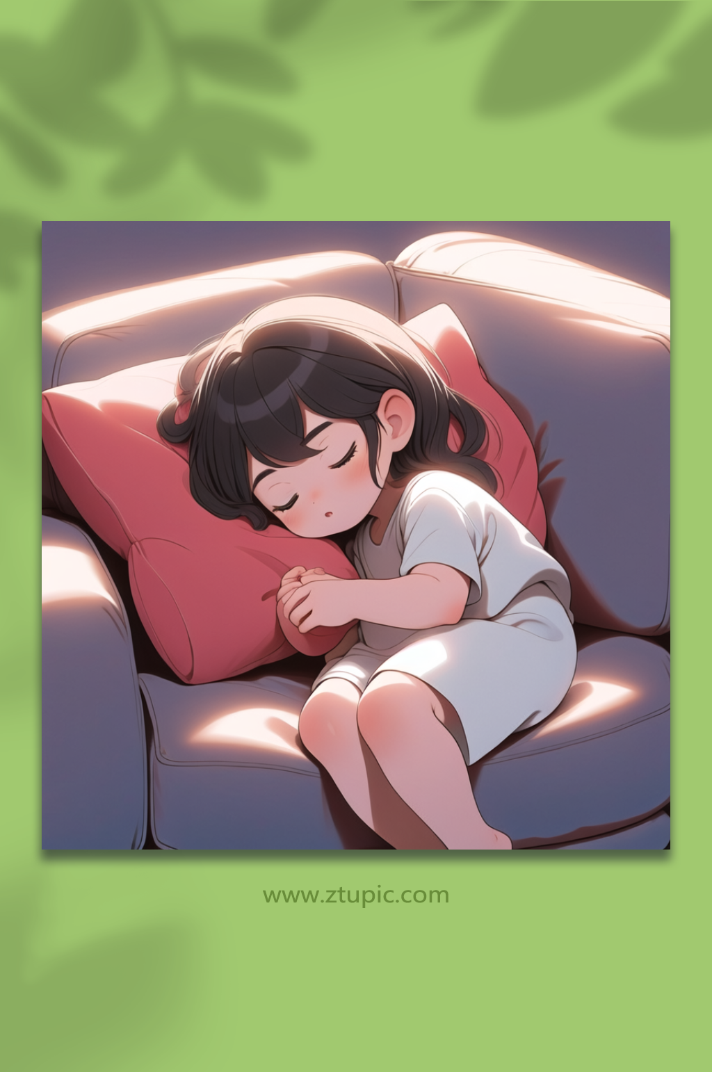 数字艺术睡姿女孩素材