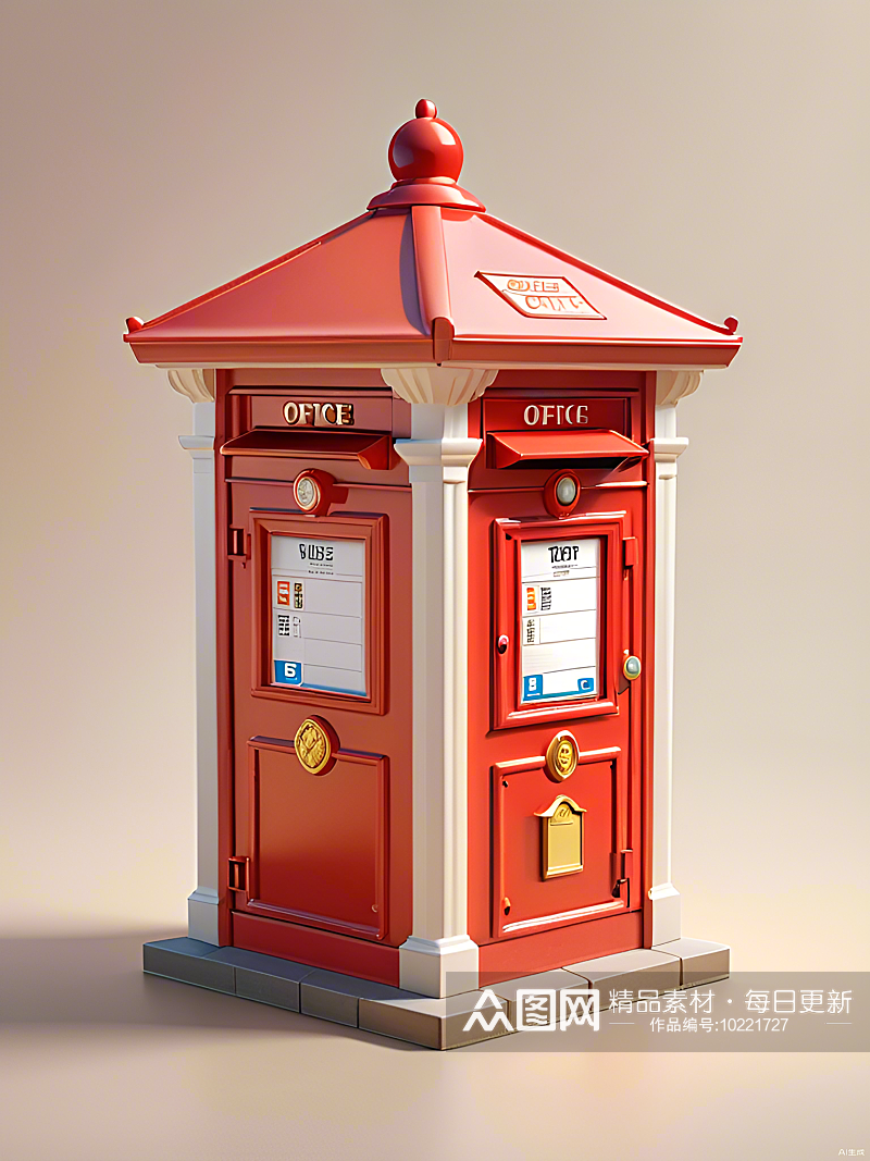 数字艺术邮筒邮局模型游戏模型素材