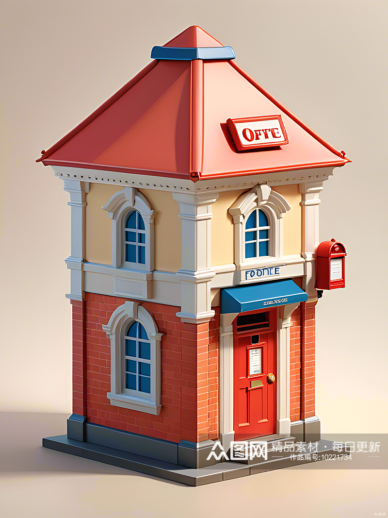 数字艺术邮筒邮局模型游戏模型素材