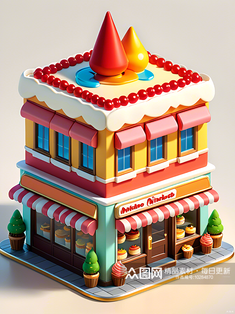 数字艺术蛋糕店模型游戏模型素材