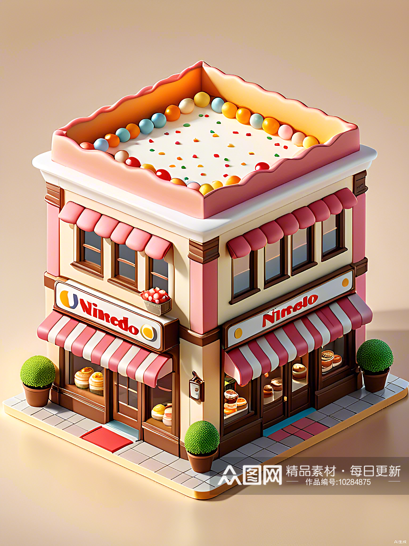 数字艺术蛋糕店模型游戏模型素材
