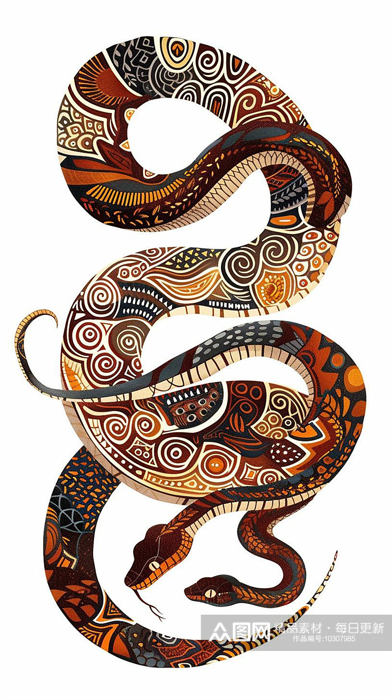 数字艺术抽象艺术蛇花纹素材
