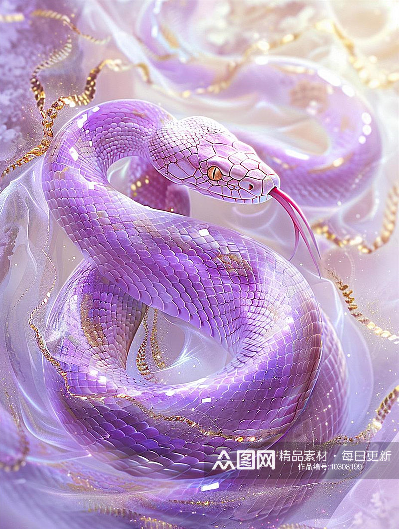 数字艺术蛇年花纹素材