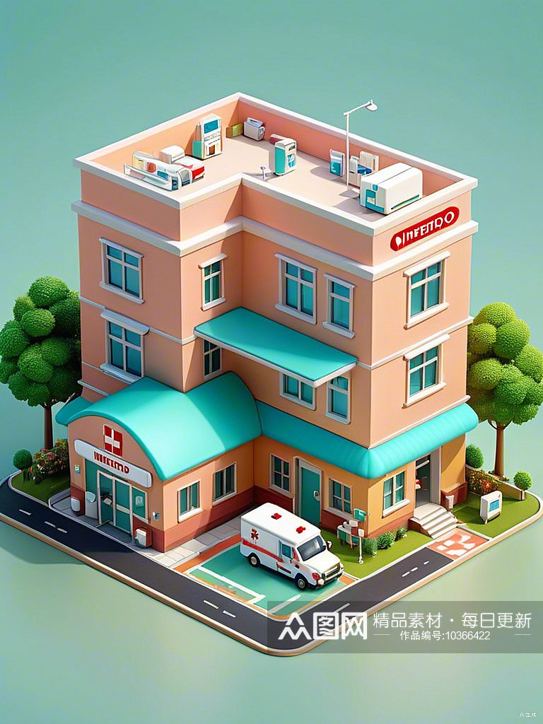数字艺术医院模型游戏模型素材