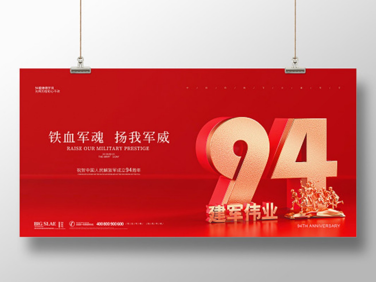红色简约大气81八一建军节94周年活动展素材