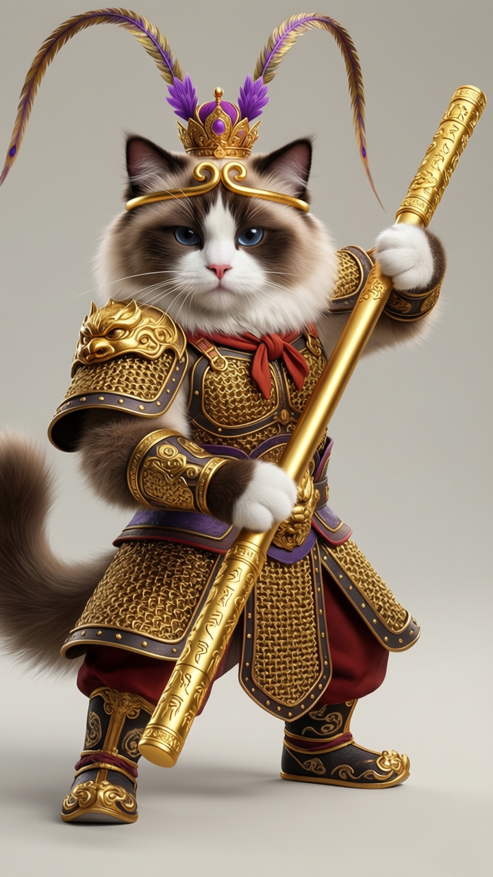 拟人化宠物猫金箍棒素材