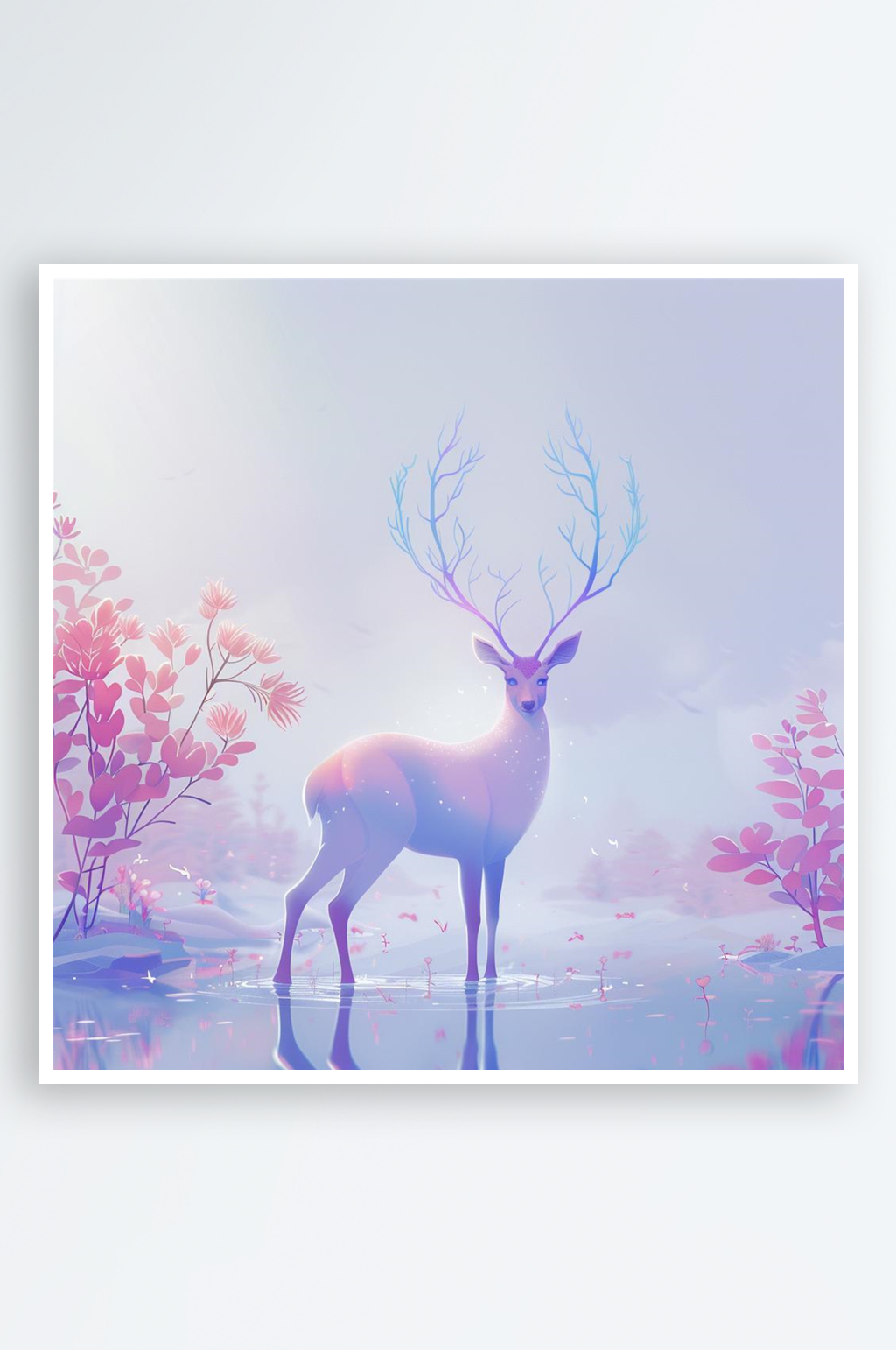 数字艺术梦幻梅花鹿素材