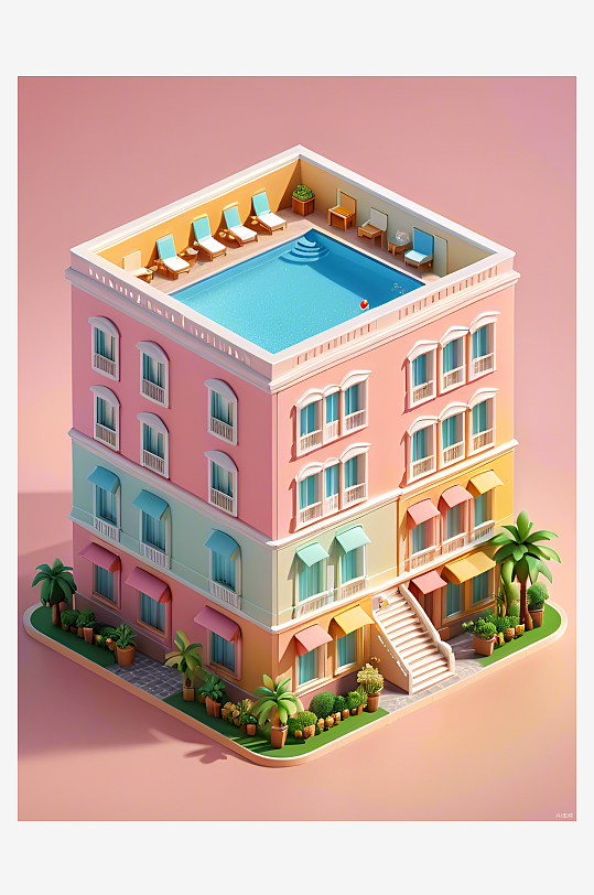 数字艺术酒店模型游戏模型