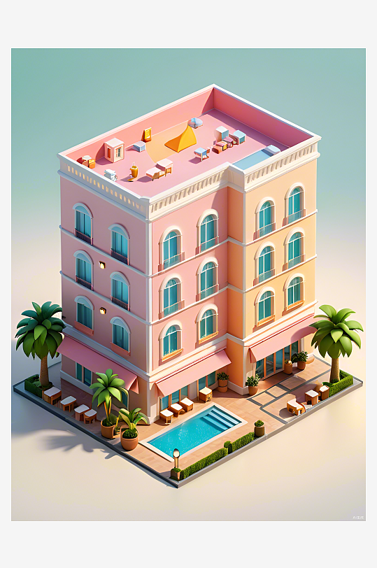 数字艺术酒店模型