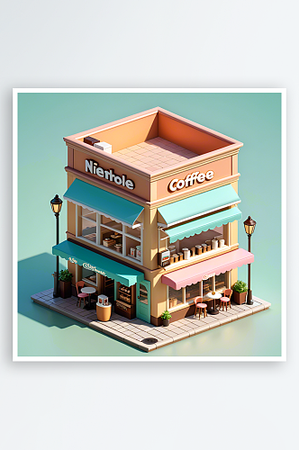 数字艺术甜品屋模型