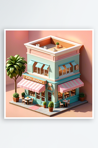 数字艺术甜品屋模型游戏模型