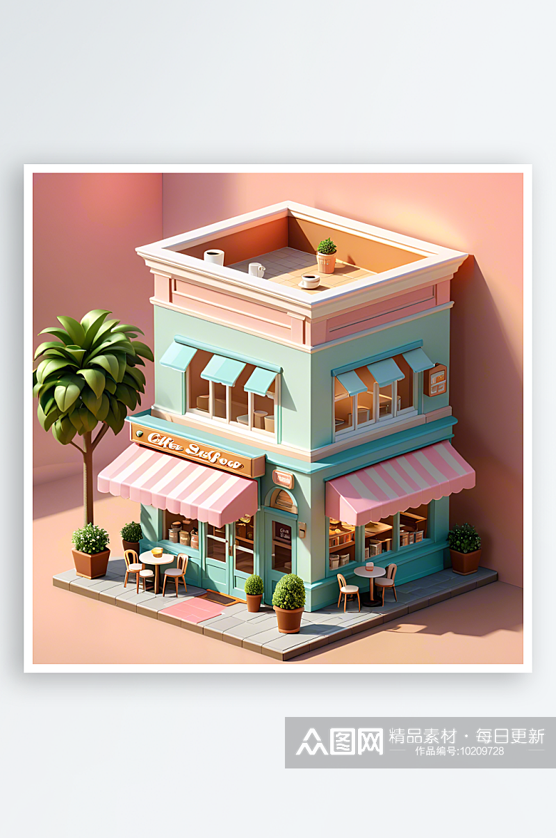 数字艺术甜品屋模型游戏模型素材