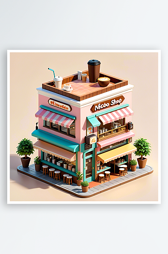 数字艺术甜品屋模型游戏模型