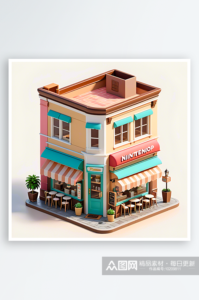 数字艺术甜品屋模型游戏模型素材