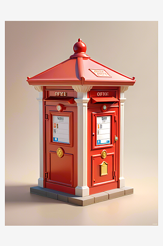 数字艺术邮筒邮局模型游戏模型