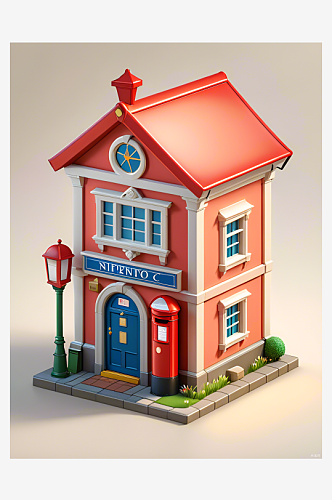 数字艺术邮筒邮局模型游戏模型