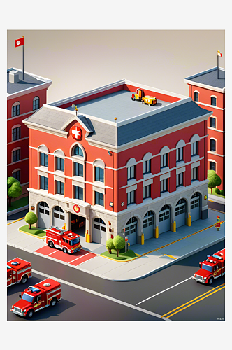 数字艺术消防队模型游戏模型