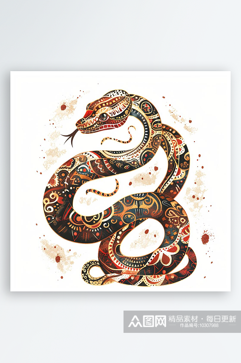 数字艺术抽象艺术蛇花纹素材
