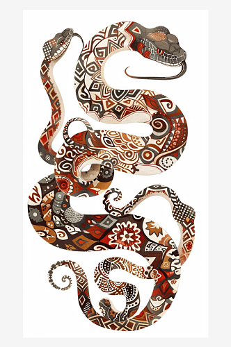 数字艺术抽象艺术蛇花纹
