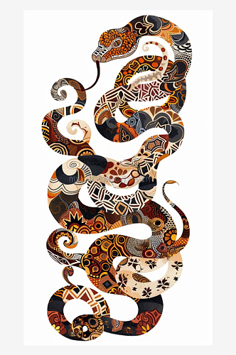 数字艺术抽象艺术蛇花纹蛇型花纹