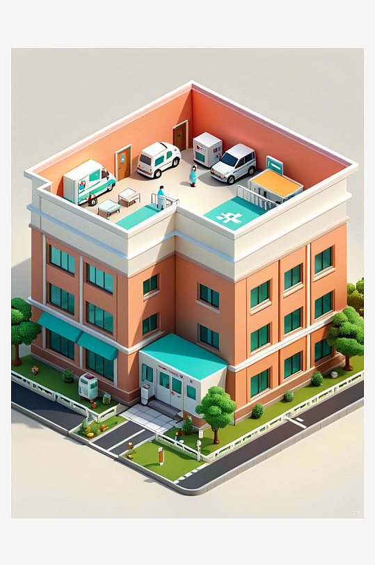 数字艺术医院模型