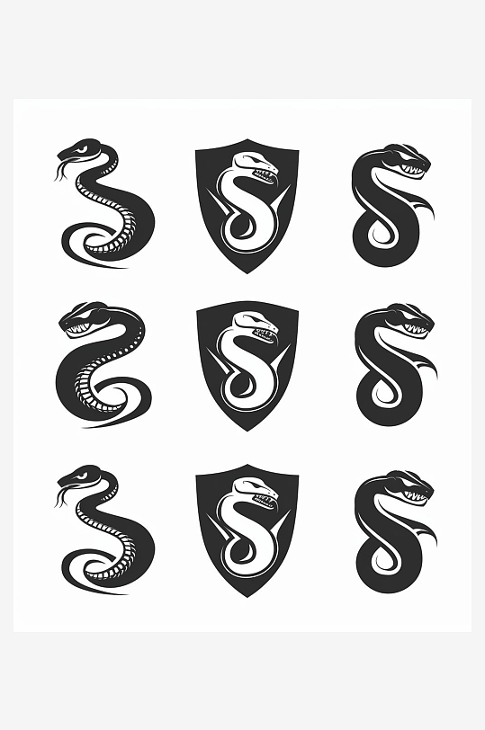 数字艺术蛇形插画