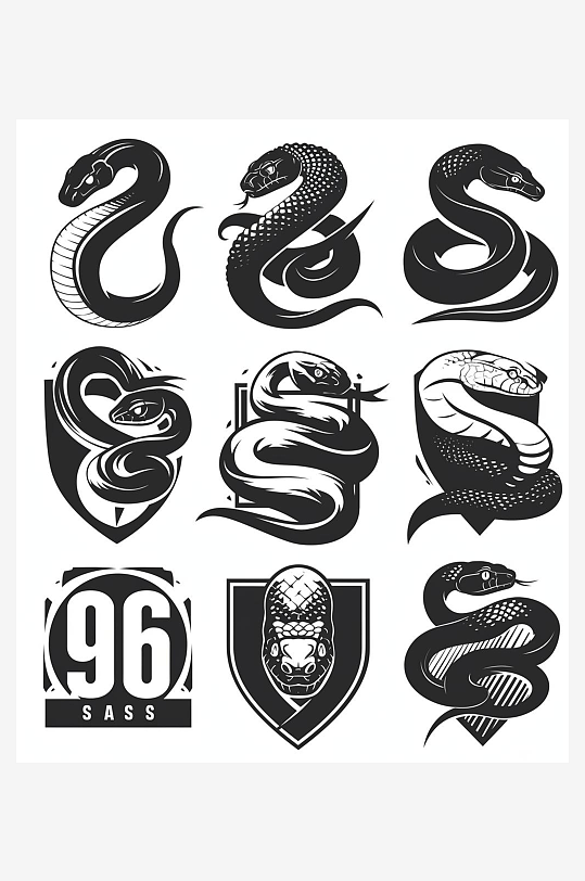 数字艺术蛇形插画