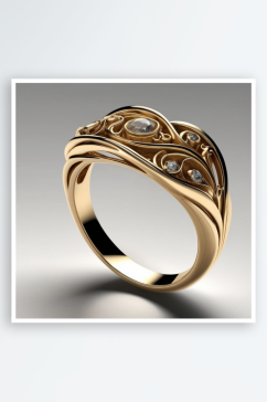 数字艺术黄金戒指创意设计
