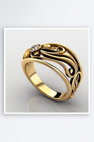 数字艺术黄金戒指创意设计