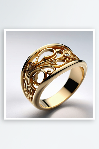 数字艺术黄金戒指创意设计情人戒指设计