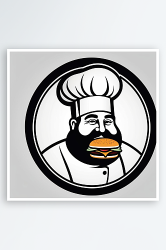 数字艺术扁平风厨师LOGO厨师标志设计