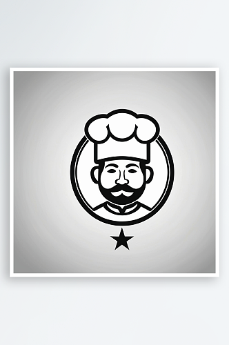 数字艺术扁平风厨师LOGO厨师标志设计
