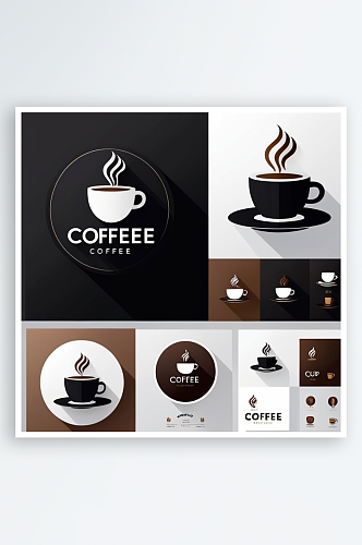数字艺术咖啡标志