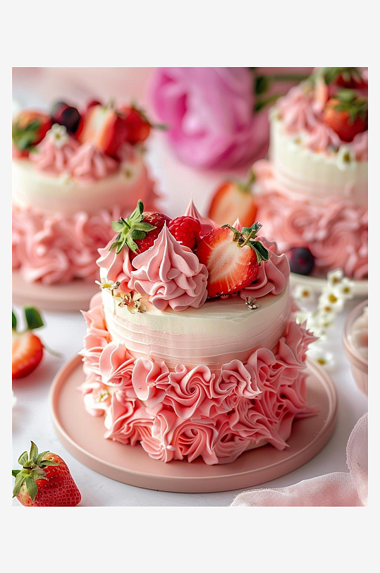 数字艺术创意草莓蛋糕