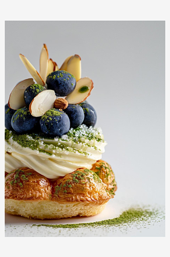 数字艺术蓝莓杏仁小蛋糕