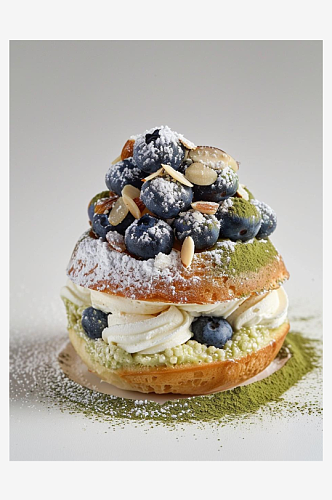 数字艺术蓝莓杏仁小蛋糕烘焙创意