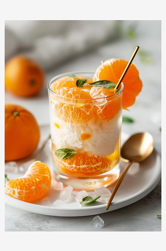 数字艺术甜橙酸奶饮甜品摄影