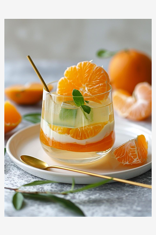 数字艺术甜橙酸奶饮甜品摄影