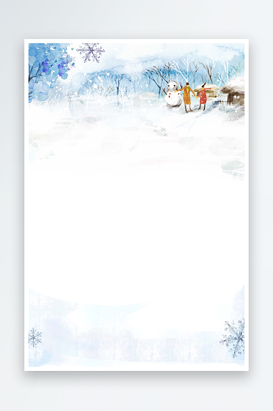信纸背景唯美冬天雪景-众图网