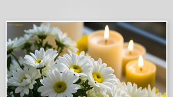 清明节扫墓祭祖鲜花蜡烛静物特写-众图网