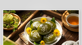 清明节青团传统美食小吃静物特写-众图网