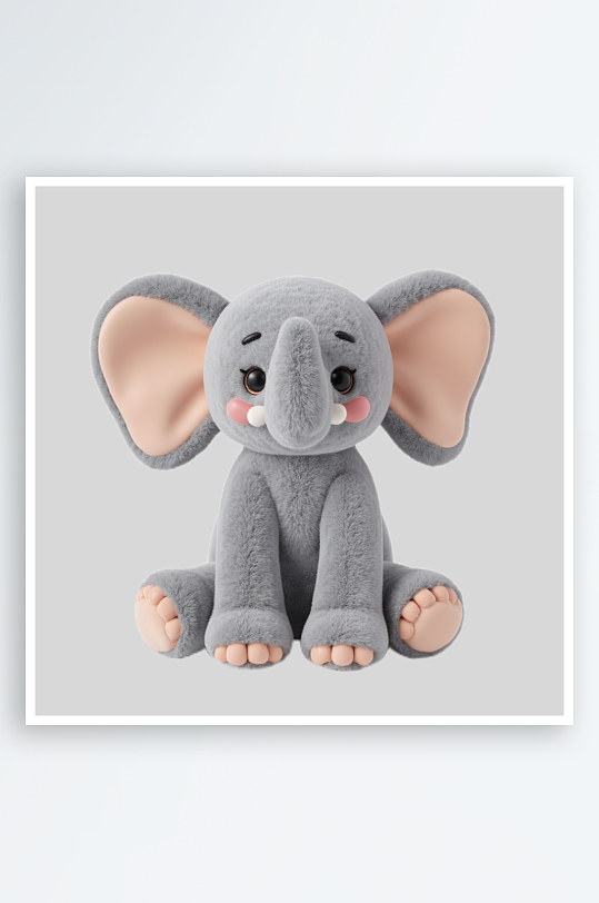 大象毛绒玩具免扣素材大象水彩-众图网