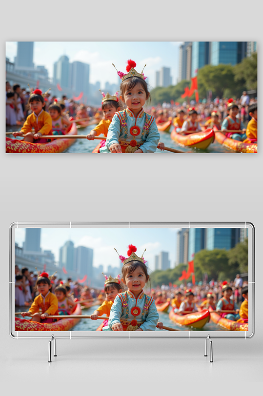 數(shù)字藝術(shù)端午節(jié)賽龍舟場景