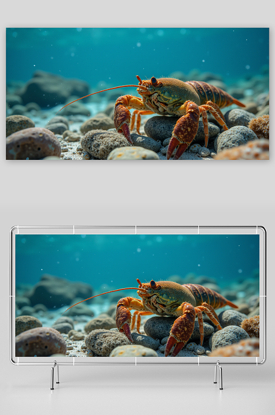 海洋世界海洋生物龙虾素材保护海洋生物