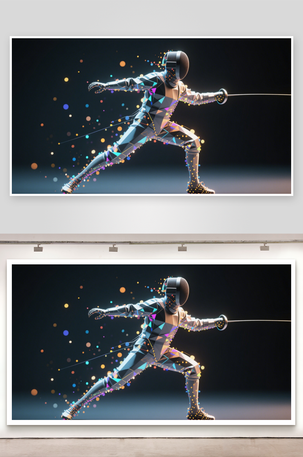 3d光线粒子击剑运动图片素材
